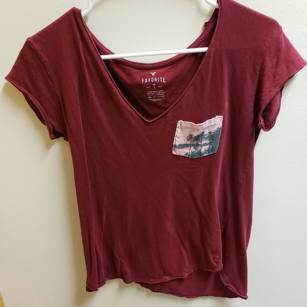 Red American Eagle Tee